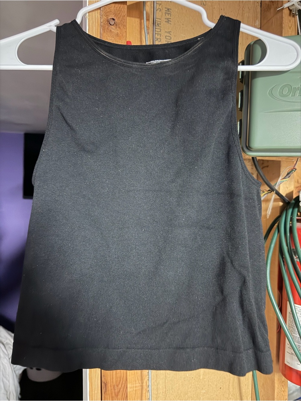 Primark Ribbed Tank Top in Black Size Large